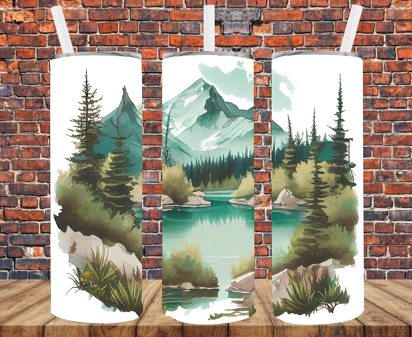 Mountain Scene- Tumbler Wrap Sublimation Transfers