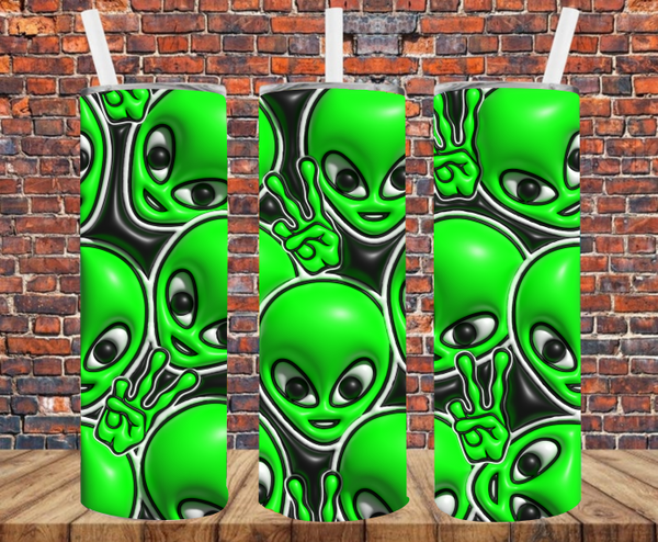 Aliens - Puff Inflated Effect - Tumbler Wrap - Sublimation Transfers