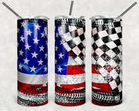 Racing American Flag - Tumbler Wrap Vinyl Transfers