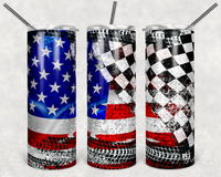 Racing American Flag - Tumbler Wrap Sublimation Transfers