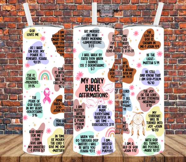 Daily Bible Affirmations - Tumbler Wrap Sublimation Transfers