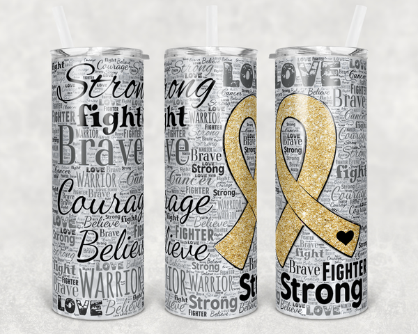 Gold Ribbon - Tumbler Wrap - Printed Vinyl Transfers