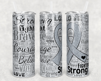 Grey Ribbon - Tumbler Wrap - Printed Vinyl Transfers