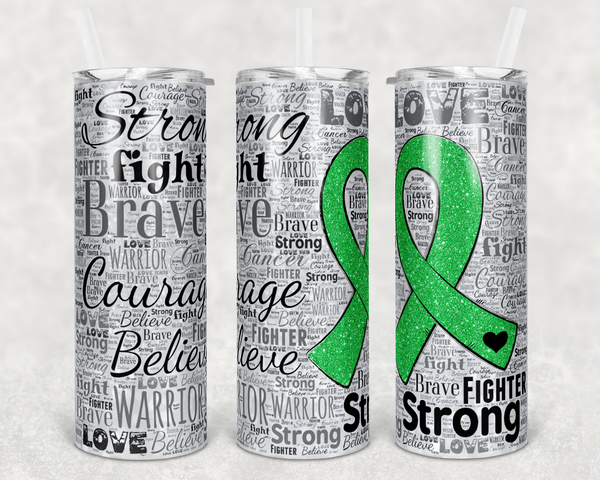 Green Ribbon - Tumbler Wrap - Printed Vinyl Transfers