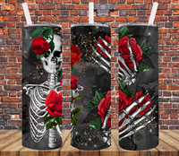 Skeleton with Roses - Tumbler Wrap Sublimation Transfers