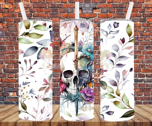 Skull with Sword - Tumbler Wrap Sublimation Transfers
