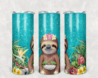 Summer Sloth - Tumbler Wrap Vinyl Transfers