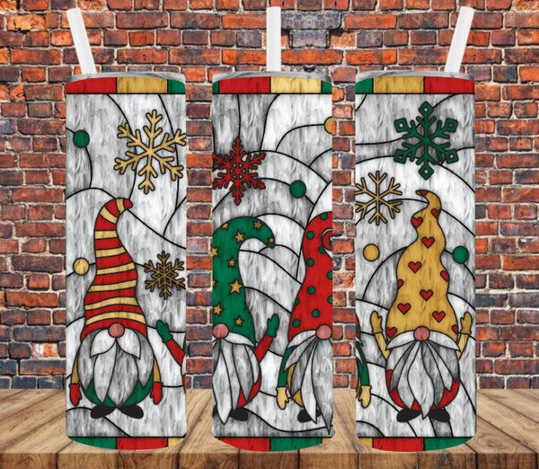 Stained Glass Gnomes - Tumbler Wrap Vinyl Transfers