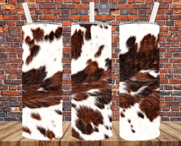 Tooled Leather & Cowhide - Tumbler Wrap - Sublimation Transfers