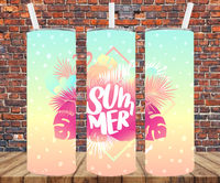 Summer & Flamingo - Tumbler Wrap Sublimation Transfers