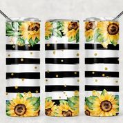 Sunflower & Stripes - Tumbler Wrap Vinyl Transfers