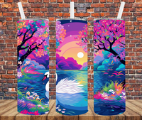 Vibrant Swan - Tumbler Wrap - Sublimation Transfers