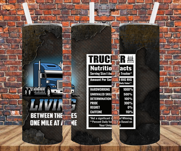 Truck Driver Nutrition Facts - Tumbler Wrap - Sublimation Transfers