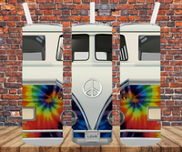 Tie Dye Hippie Van - Tumbler Wrap Sublimation Transfers