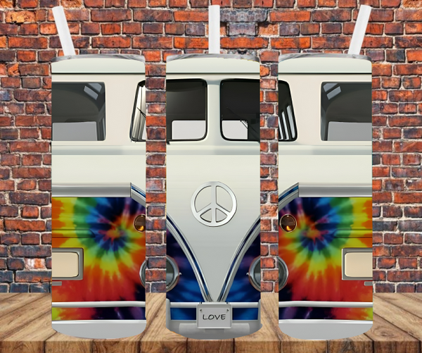 Tie Dye Hippie Van - Tumbler Wrap Sublimation Transfers