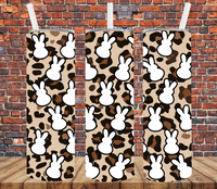 Leopard Background Easter Bunnies - Tumbler Wrap Sublimation Transfers