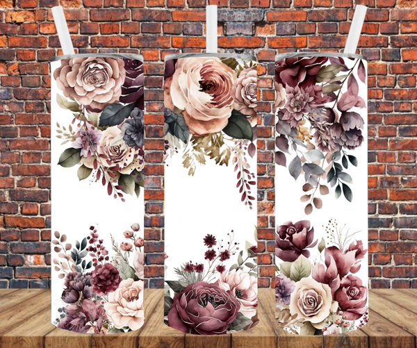 Roses Floral - Tumbler Wrap - Sublimation Transfers